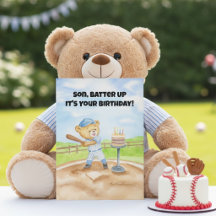 Son Happy Birthday Baseball Teddy Bear