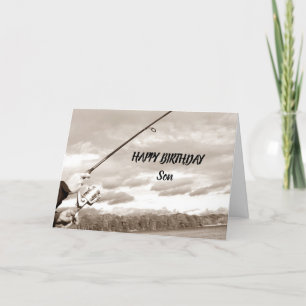 **SON** HAPPY BIRTHDAY FISHING HUMOR CARD