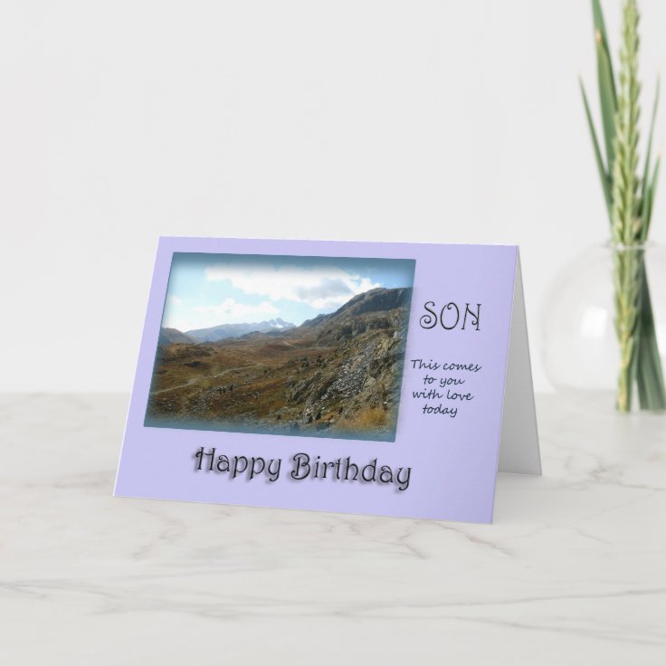 Son Happy Birthday - Mountain top Card | Zazzle