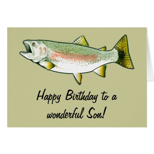 Son Happy Birthday: Rainbow Trout Card | Zazzle