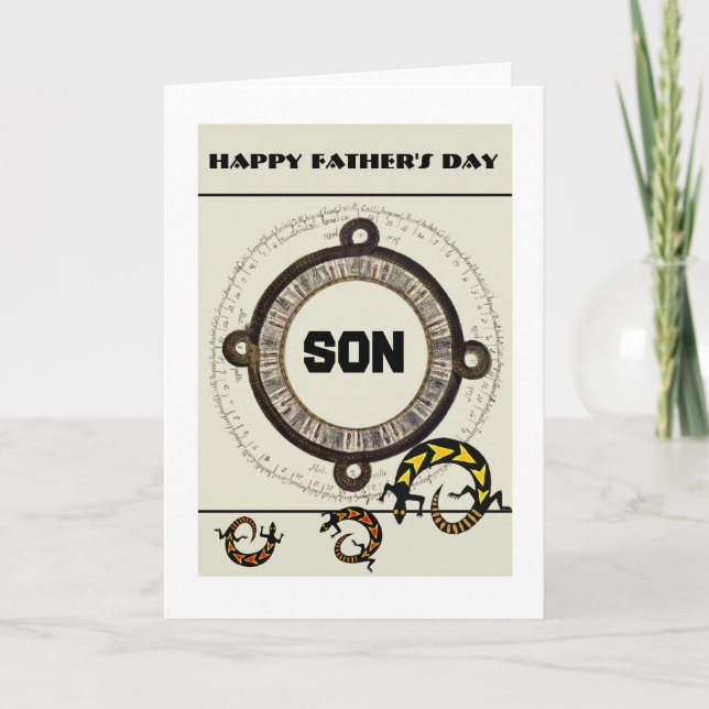 Son / Happy Father's Day - Mayan / lizards Card (Front)