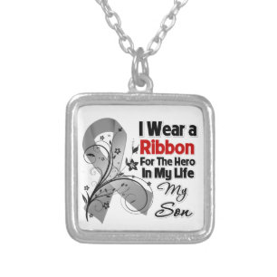 Son Hero in My Life Brain Cancer Silver Plated Necklace