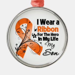 Son Hero in My Life Leukemia Metal Ornament