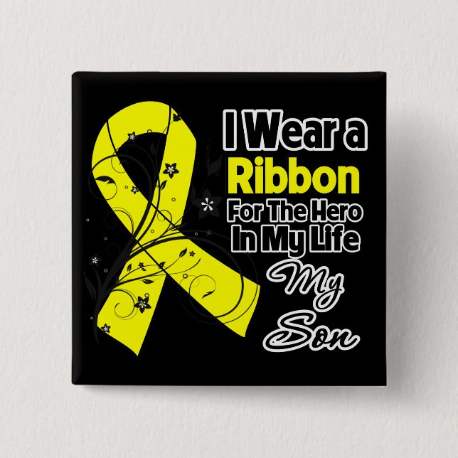Son Hero in My Life Sarcoma Pinback Button (Front)