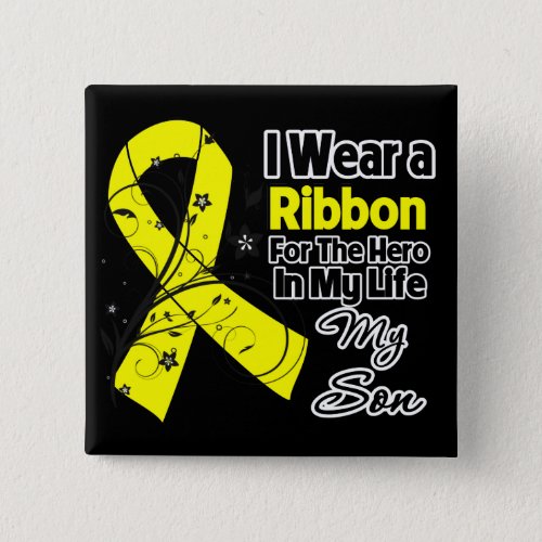 Son Hero in My Life Sarcoma Pinback Button