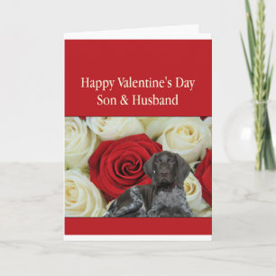 Son & Husband Glossy Grizzly Valentine Puppy Love Holiday Card