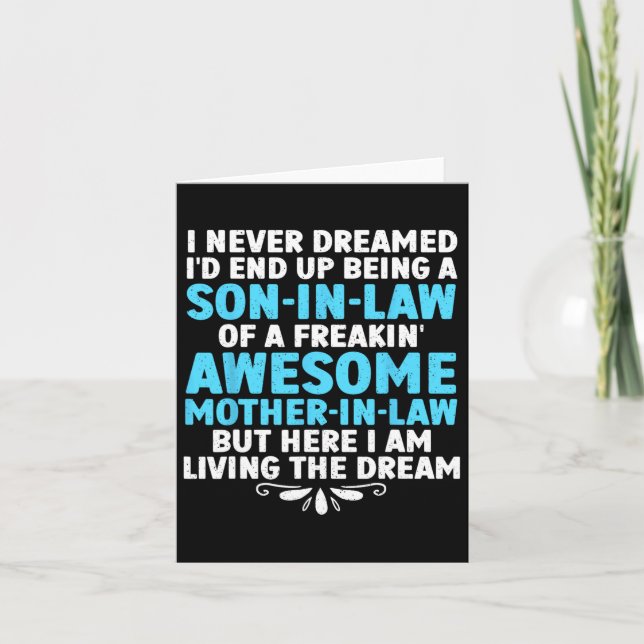 Son In Law Art From Mother In Law For Men Boys Son Card (Front)