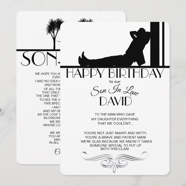 Son-In-Law Birthday Card (Front/Back)
