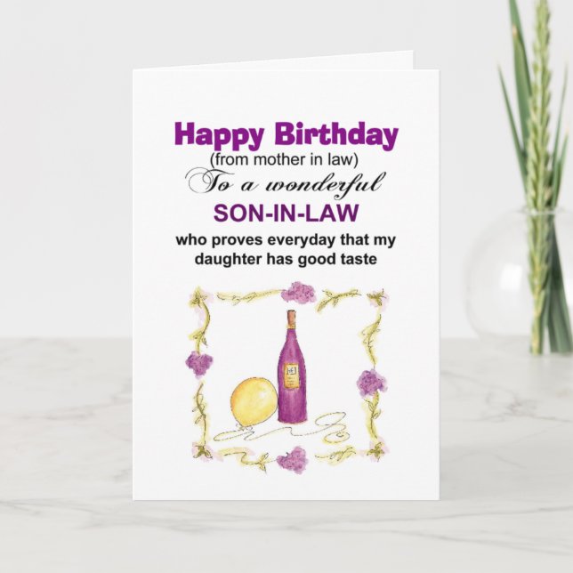 son in law birthday card (Front)