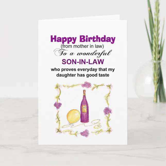 son in law birthday card | Zazzle