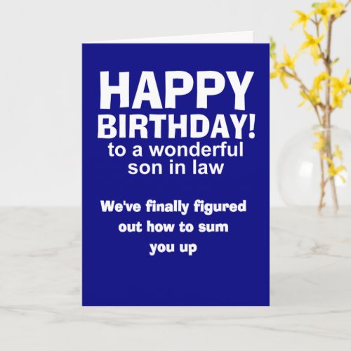son in law birthday card