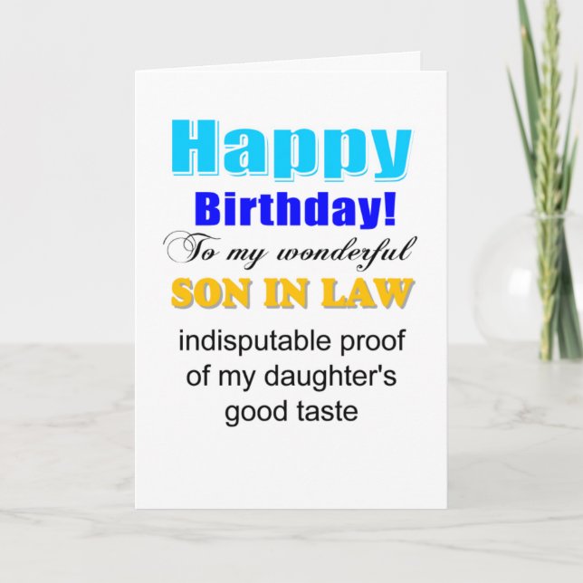 Son in law birthday card (Front)