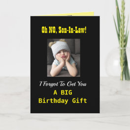 Son-In-Law Birthday Funny Grumpy Girl Black Yellow Card