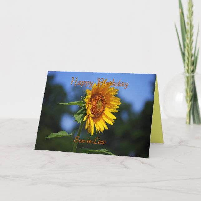 Son-in-Law Birthday Sunflower Card (Front)