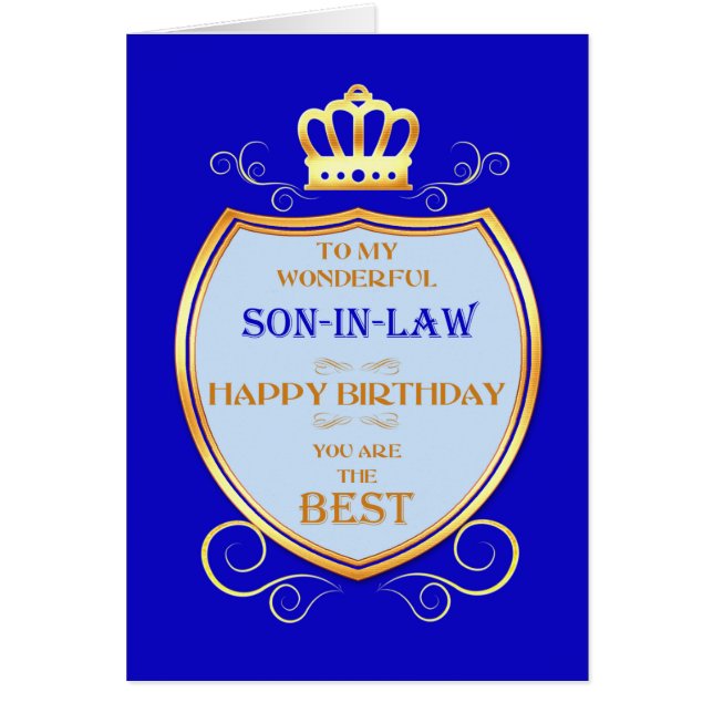 Son-in-Law Birthday with Shield Cards (Front)