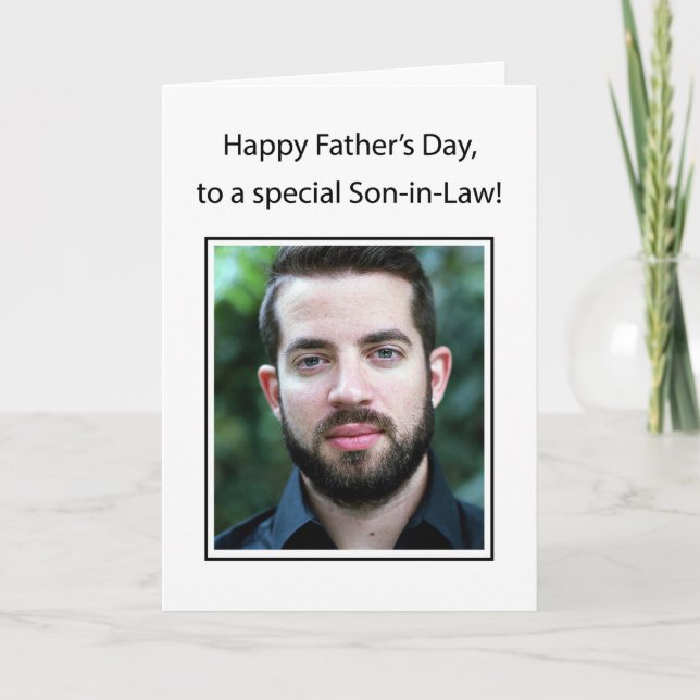 Son-in-Law Custom Photo Father's Day Holiday Card (Front)