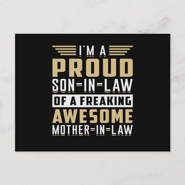 Son In Law Father In Law Proud Lawsuit Gift Idea Postcard (Front)