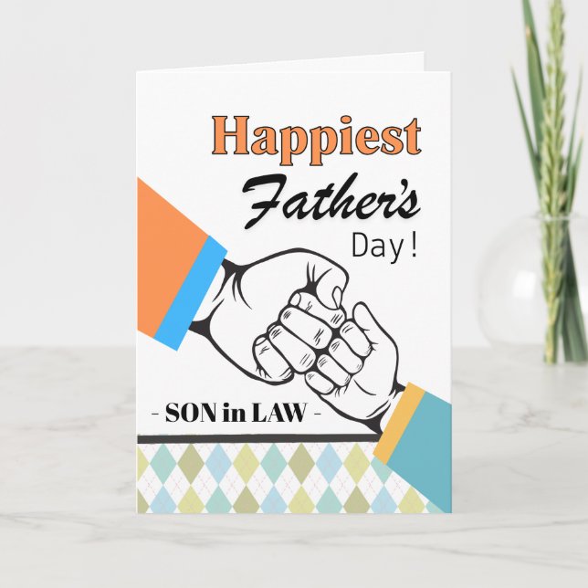 Son in Law Father’s Day Fist Bump Card (Front)