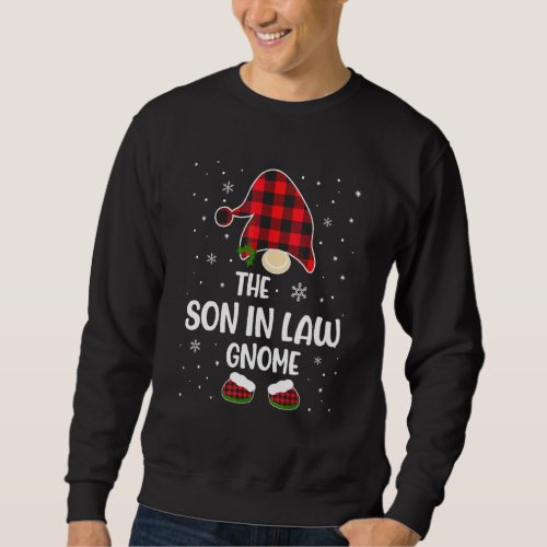 Son In Law Gnome Buffalo Plaid Christmas Matching  Sweatshirt