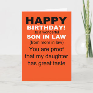son in law great taste birthday card