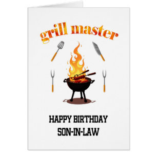 Son In Law Grill Master Birthday  Cards