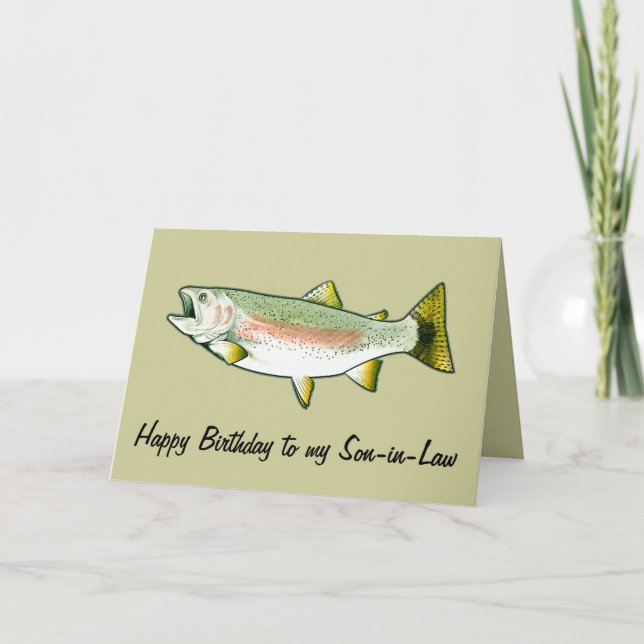 Son-in-Law Happy Birthday: Rainbow Trout Card (Front)