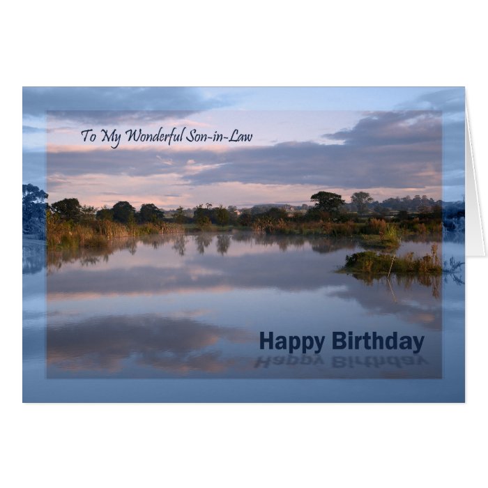 Son in Law, Lake at dawn Birthday card