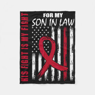 Son In Law Multiple Myeloma Awareness American Fla Fleece Blanket