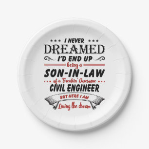 Son In Law Of Awesome Civil Engineer Paper Plates