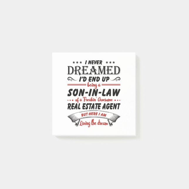 Son In Law Of Awesome Real Estate Agent Post-it Notes (Front)