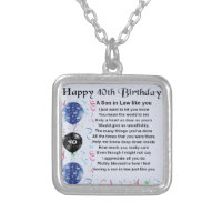 Son in Law Poem - 40th Birthday Design
