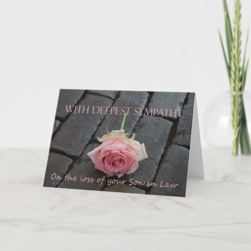 son in law   Sympathy card with Roses