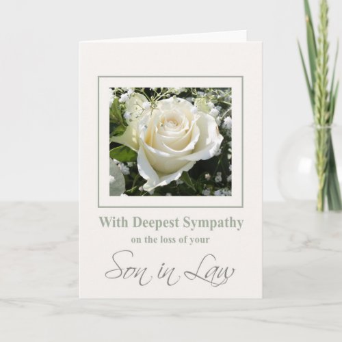 son in law   Sympathy card with Roses