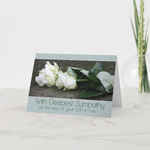 son in law   Sympathy card with Roses