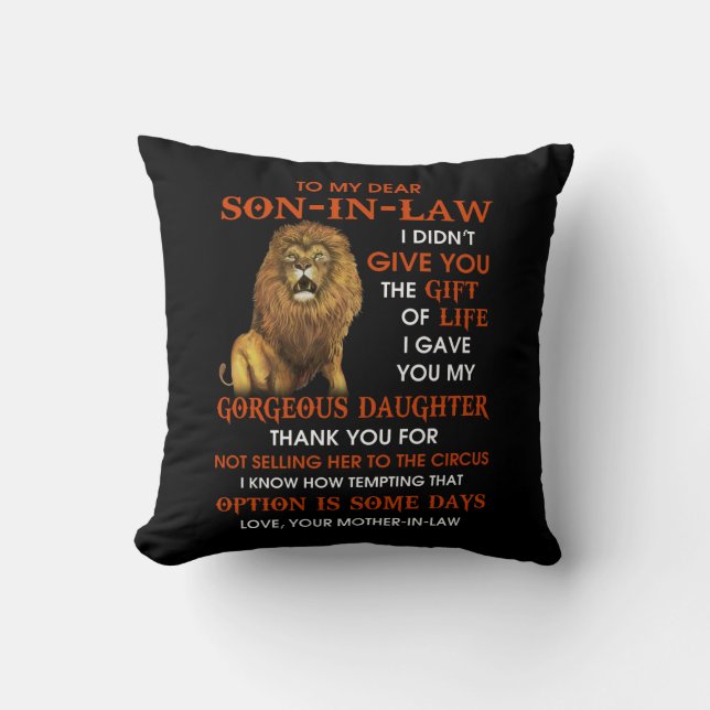 Son In Law Throw Pillow (Front)