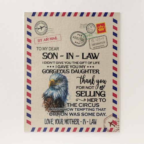Son_In_Law  To My Dear Son_In_Law From Mother Jigsaw Puzzle