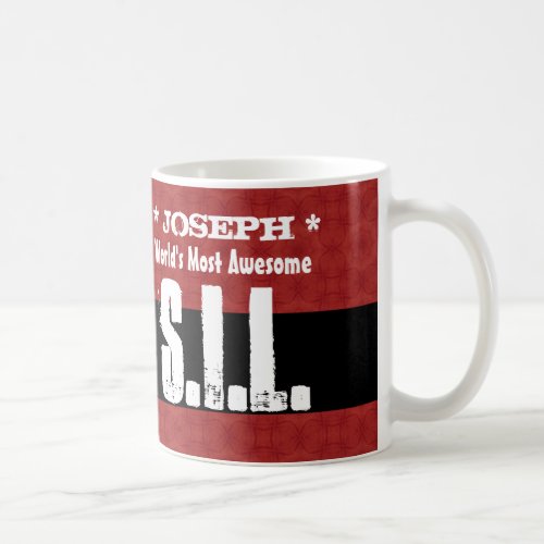 SON IN LAW Worlds Most Awesome RED BLACK Grunge 3 Coffee Mug