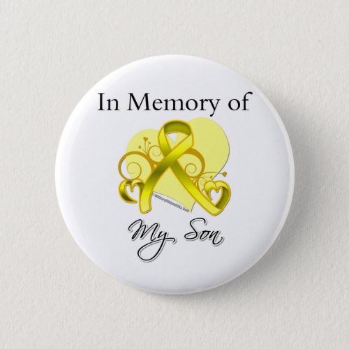 Son _ In Memory of Military Tribute Pinback Button