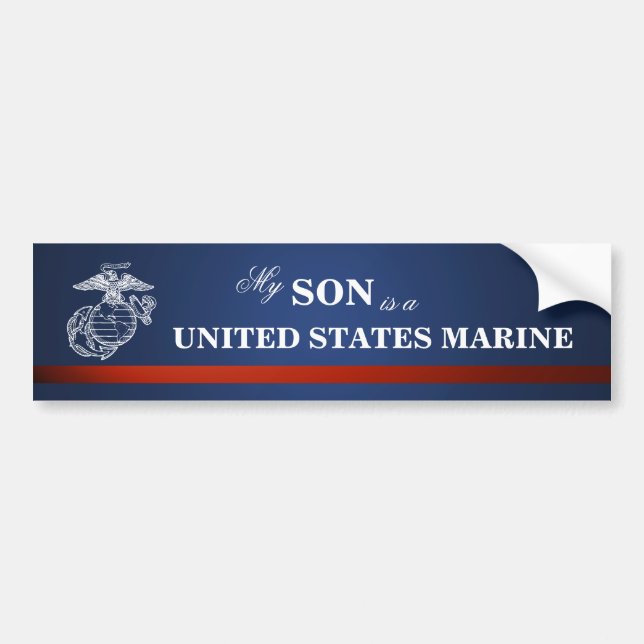 Son is a Marine Bumper Sticker (Front)
