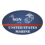 Son is a Marine Oval Sticker