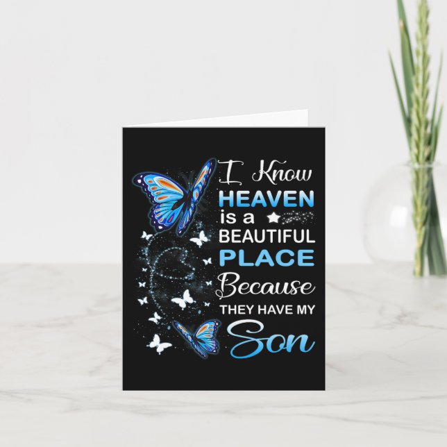Son Is My Guardian Angel In Heaven Memorial Day Me Card (Front)