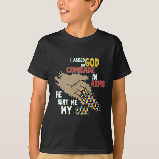 Son Kid Autistic Puzzle Piece Cool Autism Awarenes T-Shirt (Front)