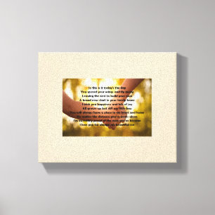 Son leaving home poem on canvas print