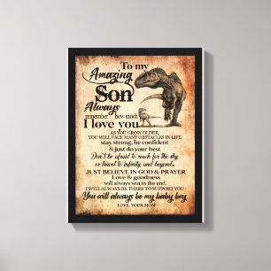 Son Lovers To My Amazing Son Remember I Love You Canvas Print