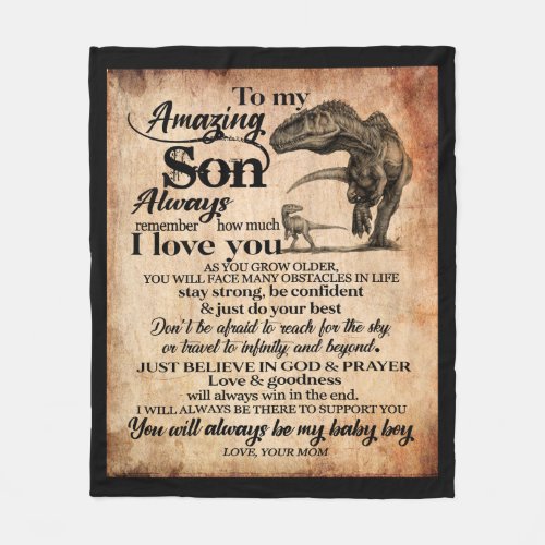 Son Lovers  To My Amazing Son Remember I Love You Fleece Blanket