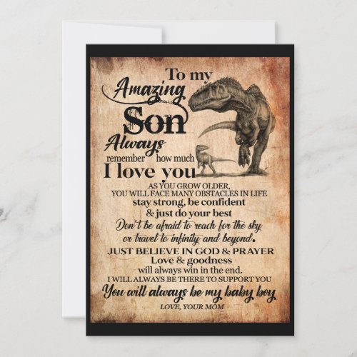 Son Lovers  To My Amazing Son Remember I Love You Holiday Card