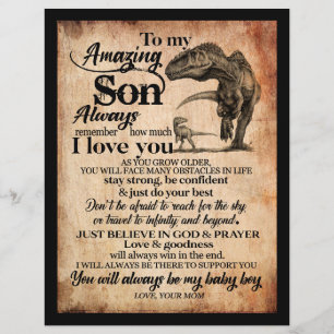 Son Lovers To My Amazing Son Remember I Love You Letterhead