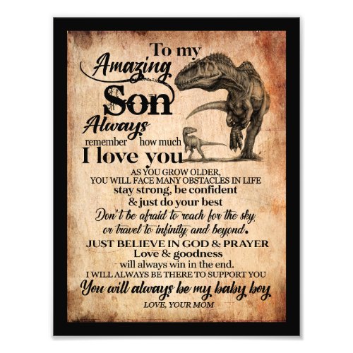 Son Lovers  To My Amazing Son Remember I Love You Photo Print