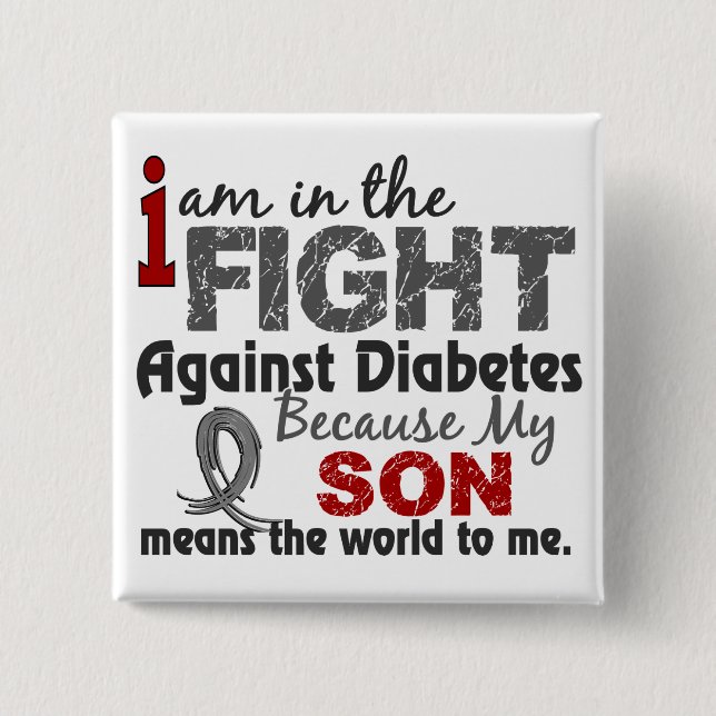 Son Means World To Me Diabetes Pinback Button (Front)