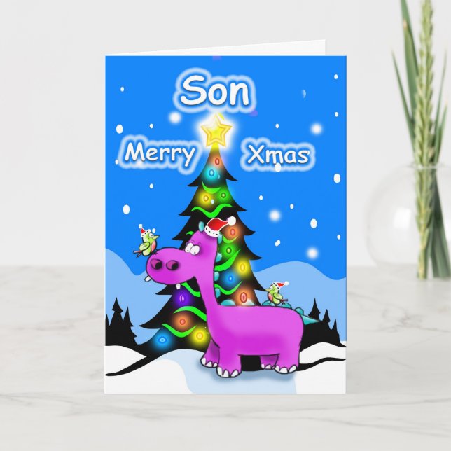 Son Merry Christmas Holiday Card (Front)